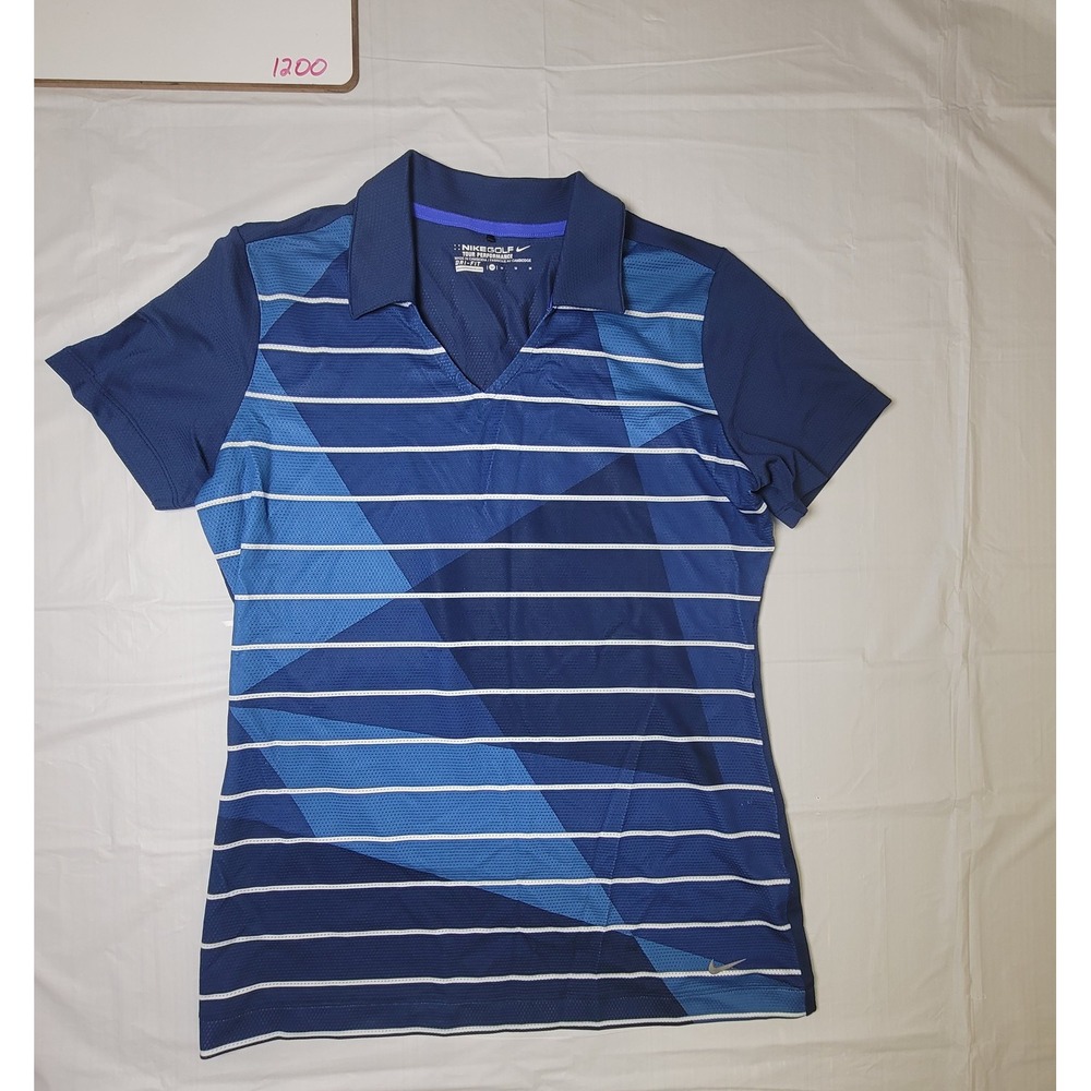 Women's Nike Golf Blue polo. V-neck. Size Medium. Short Sleeve
